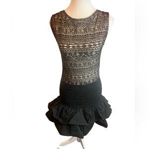 Maje Paris Lace Drop Waist Poof Hem Mini Dress size small